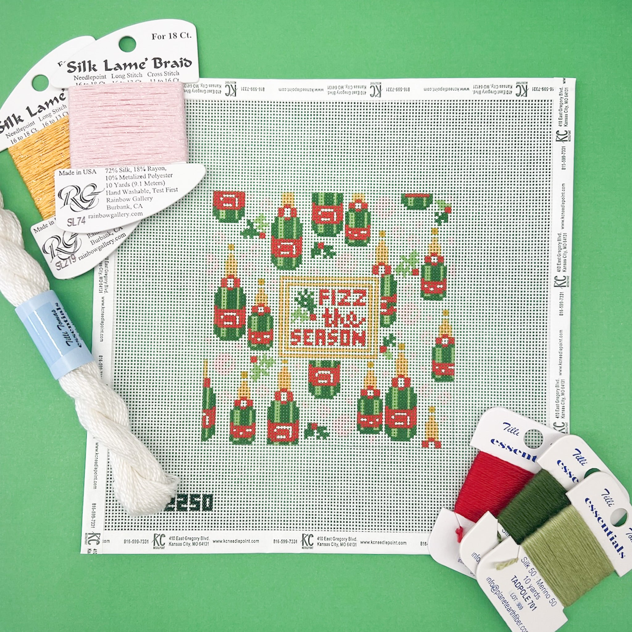 Fizz the Season Kit - KC Needlepoint