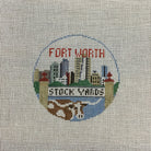 Fort Worth Travel Round Canvas - KC Needlepoint