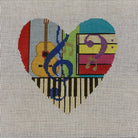 Musical Heart Canvas - KC Needlepoint