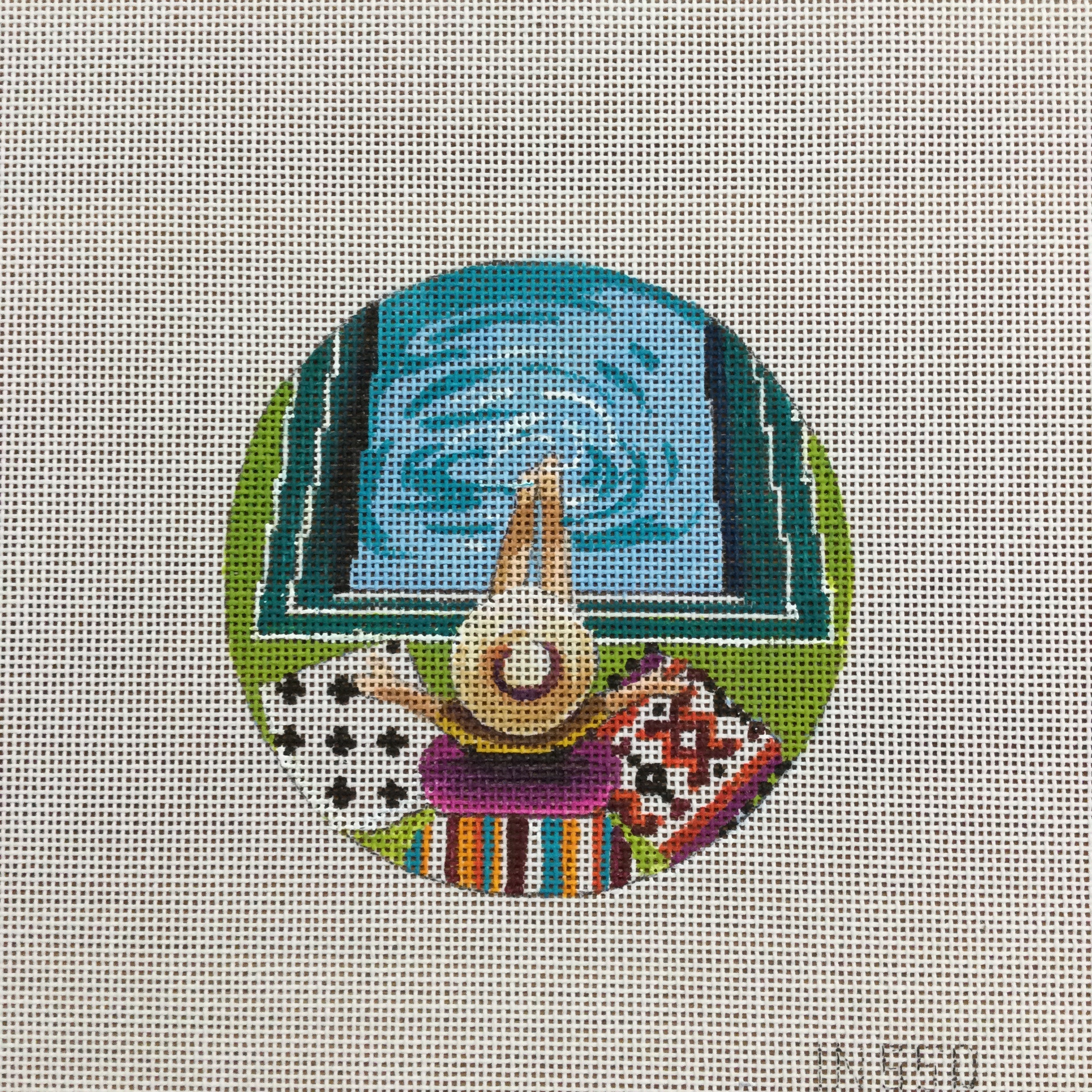 Pool Edge Round Canvas - KC Needlepoint