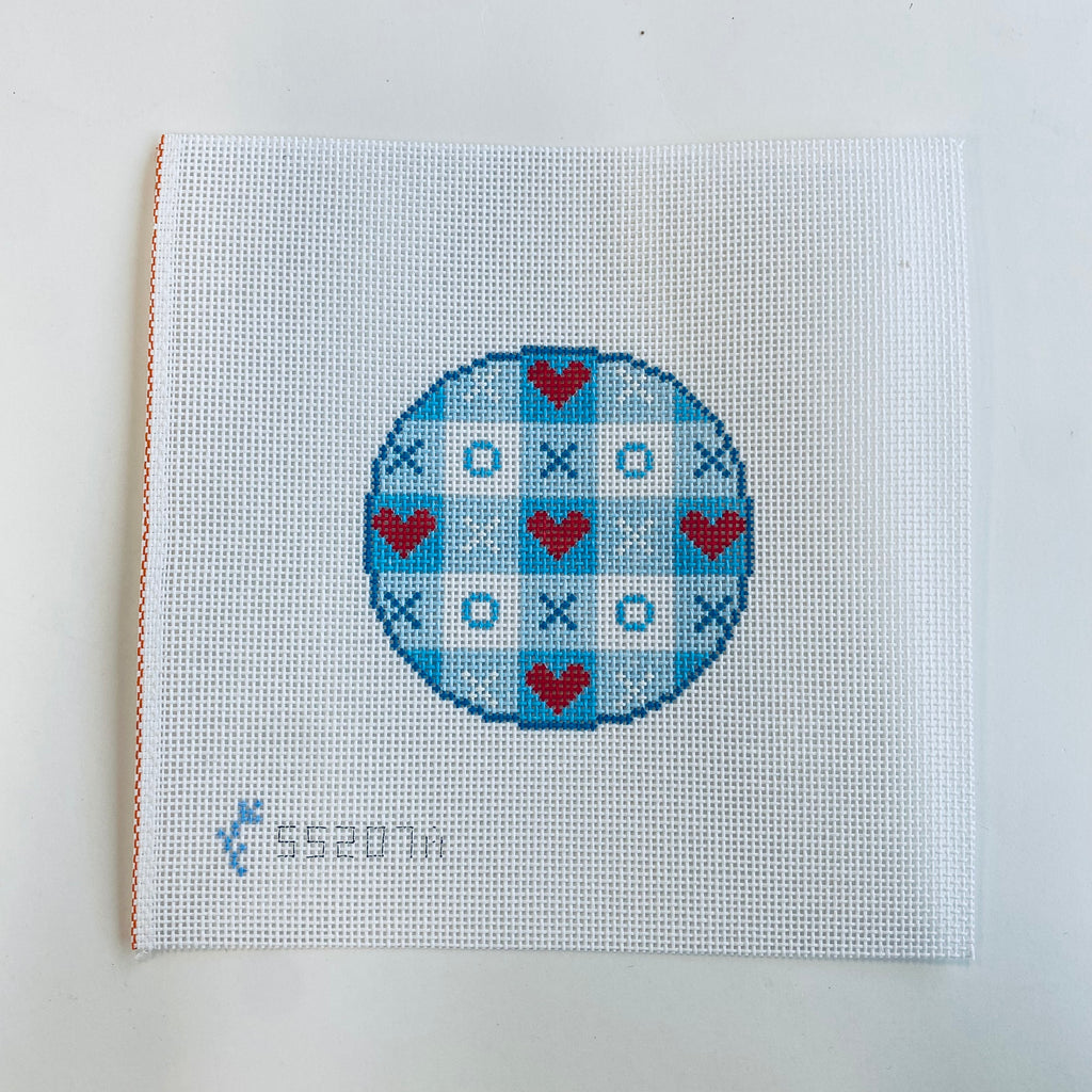 Valentine's Gingham Round Canvas