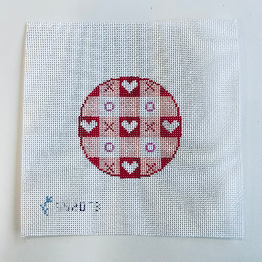 Valentine's Gingham Round Canvas