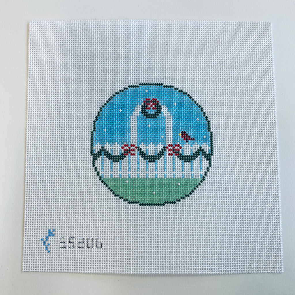 Christmas Fence Needlepoint Canvas