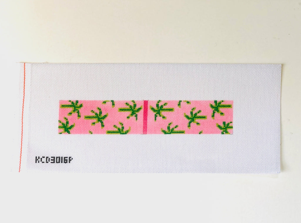 Pink Palm Key Fob Canvas