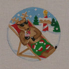 Lounging Reindeer Canvas - KC Needlepoint