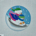 Disc Sledding Snowmen Canvas - KC Needlepoint