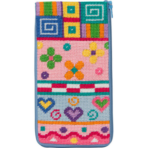 Patchwork Eyeglass Case Kit - KC Needlepoint