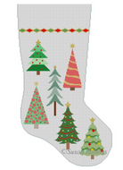 Christmas Trees Stocking Canvas - KC Needlepoint