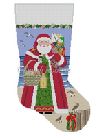 Nautical Santa Stocking Canvas - KC Needlepoint