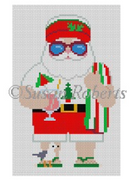 Beach Santa Canvas - KC Needlepoint