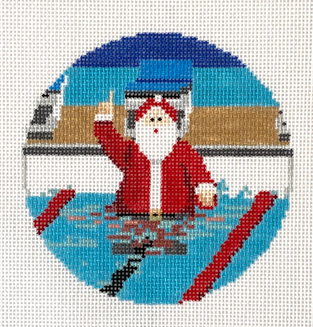 Swimming Santa Canvas - KC Needlepoint