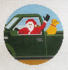 Truck Driving Santa Canvas - KC Needlepoint