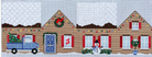 3D Christmas Home with Blue Truck Canvas - KC Needlepoint