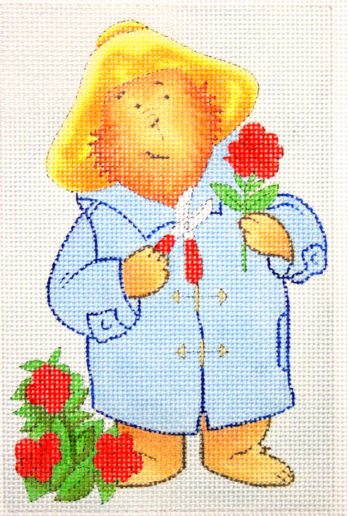 Paddington and Roses Canvas - KC Needlepoint