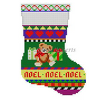 Bold Stripe Teddy Mini Stocking Canvas - KC Needlepoint