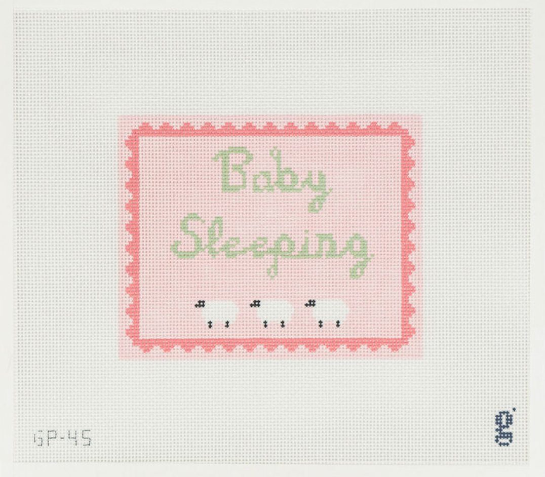 Pink Baby Sleeping Canvas - KC Needlepoint