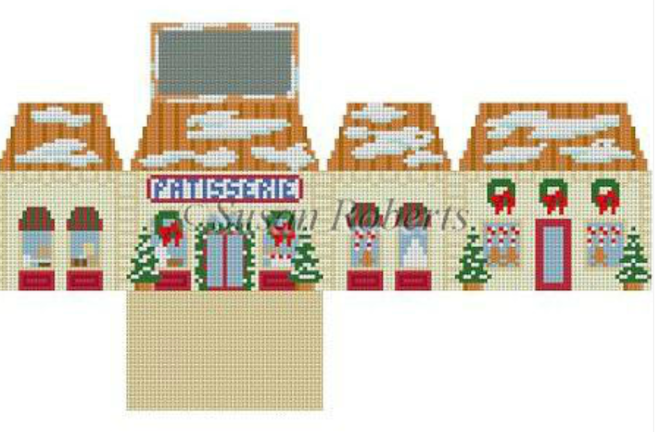 Patisserie Mini House Canvas - KC Needlepoint