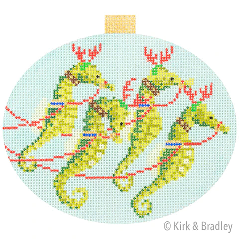 Seahorses Needlepoint Canvas - KC Needlepoint