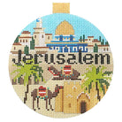 Jerusalem Travel Round Needlepoint Canvas - KC Needlepoint