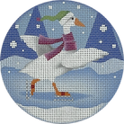 `Skating Duck Ornament Canvas - KC Needlepoint