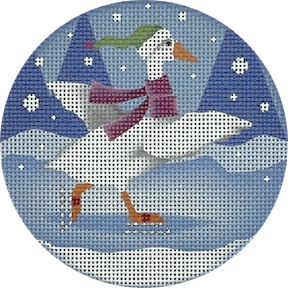 `Skating Duck Ornament Canvas - KC Needlepoint