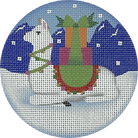 Gift Llama Ornament Canvas - KC Needlepoint