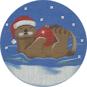 Ornament Otter Canvas - KC Needlepoint