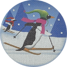 Cross Country Penguin Canvas - KC Needlepoint