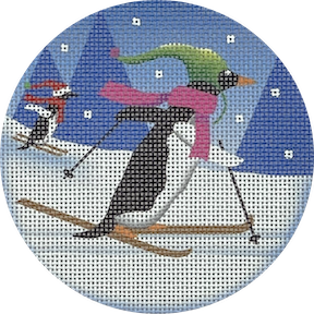 Cross Country Penguin Canvas - KC Needlepoint