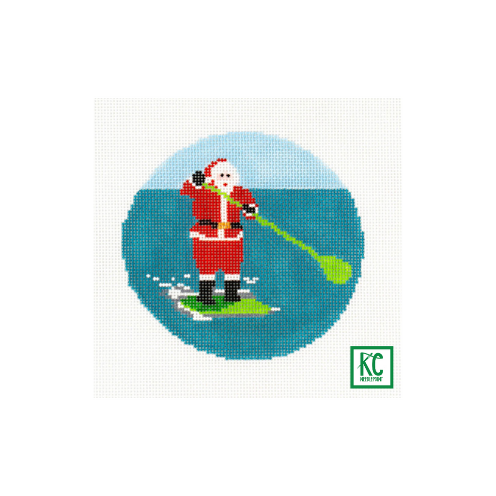 Paddleboarding Santa Canvas