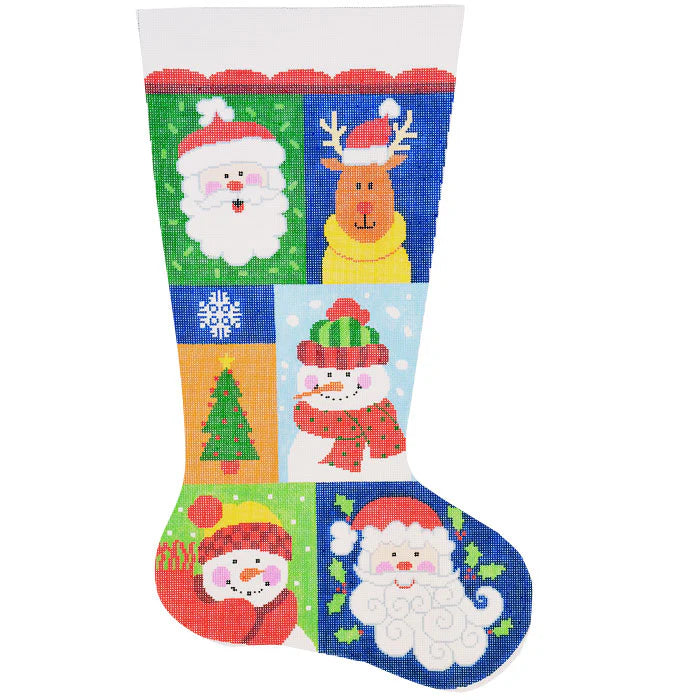 Sampler #2 Stocking Canvas - KC Needlepoint