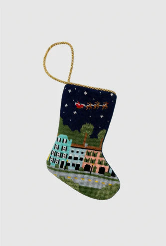 Finished Bauble Stocking:  Rainbow Row Rendezvous Charleston