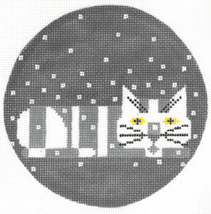 Winter Watcher Round Canvas