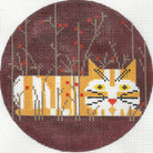 Autumn Angle Round Canvas - KC Needlepoint