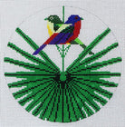 Flamboyant Feathers Round Canvas - KC Needlepoint