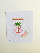 Christmas Flamingo Ornament Sized Stocking Canvas - KC Needlepoint