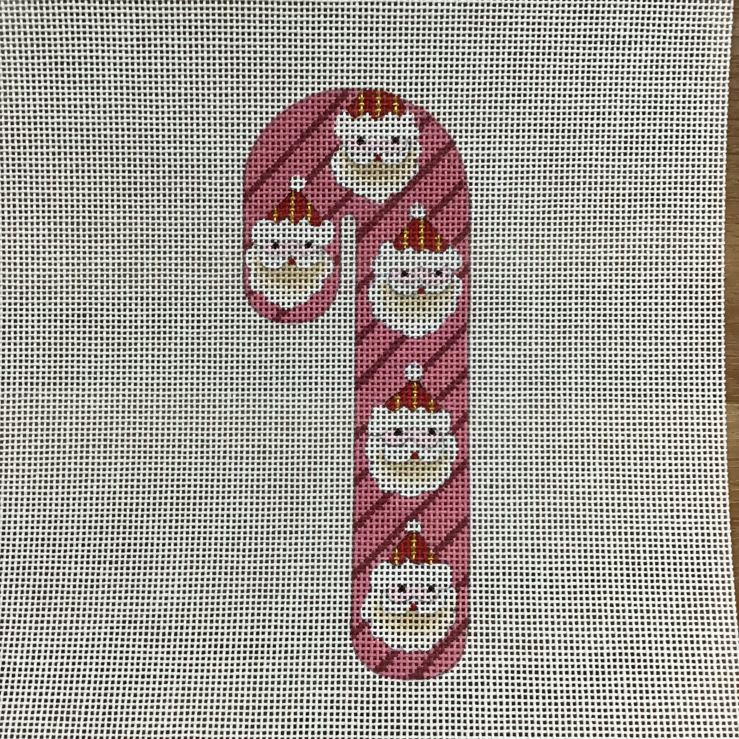 Santas Candy Cane Canvas - KC Needlepoint