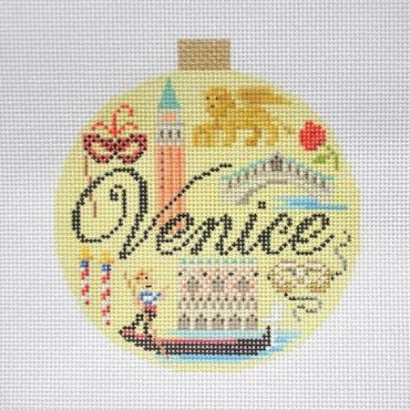 Venice Travel Round Needlepoint Canvas - KC Needlepoint