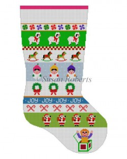 Caroler Stripe Stocking Canvas - KC Needlepoint