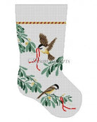 Chickadees Stocking Canvas - KC Needlepoint