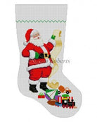 Santa with List Boy Toys Stocking Canvas - KC Needlepoint