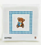 Teddy Bear with Gingham Pillow Canvas - KC Needlepoint