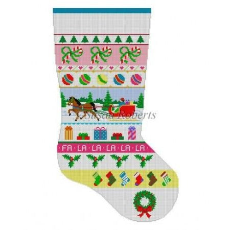 Sleigh Ride Stripe Stocking Canvas - KC Needlepoint