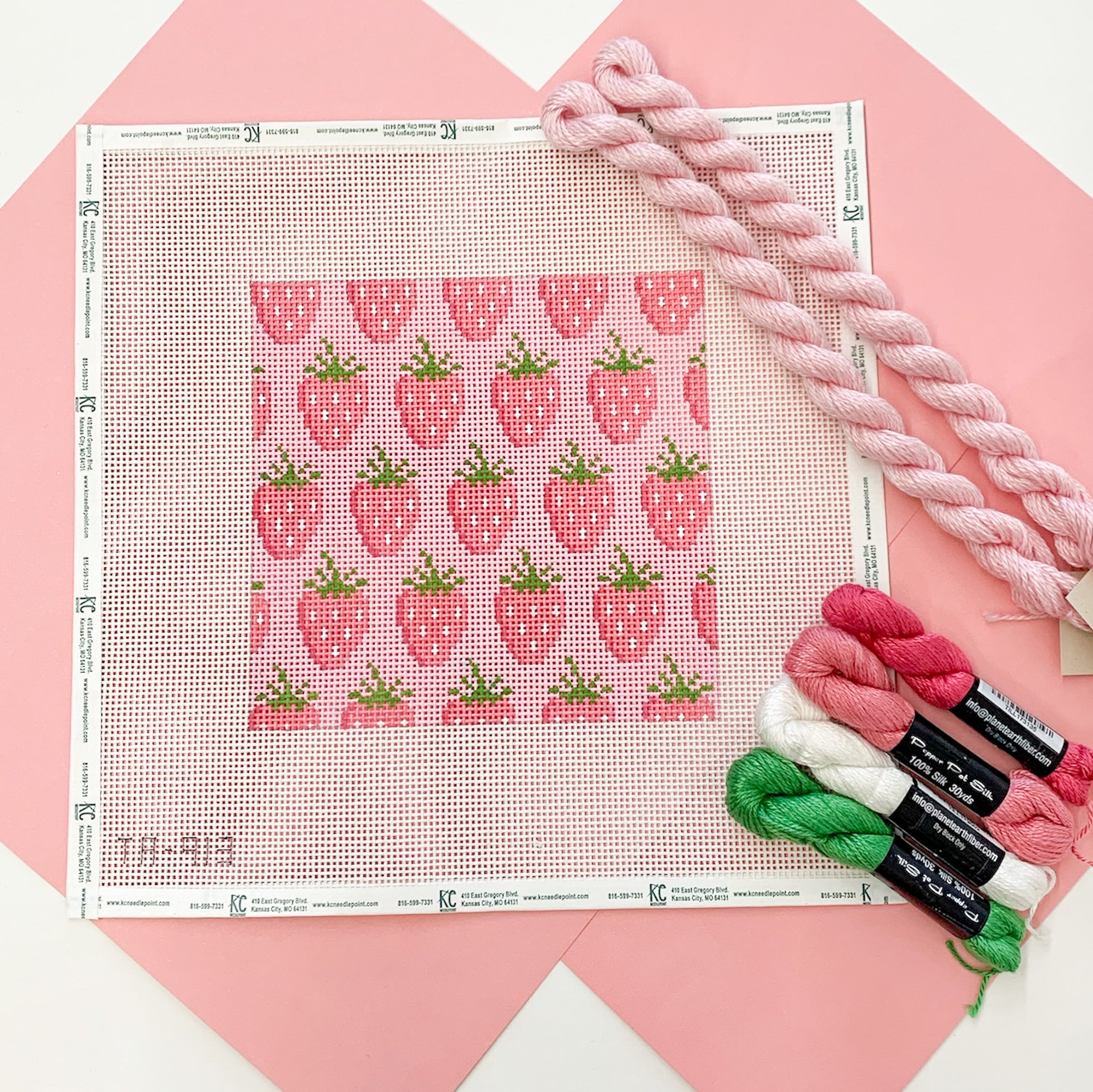 Strawberries Needlepoint Kit - KC Needlepoint