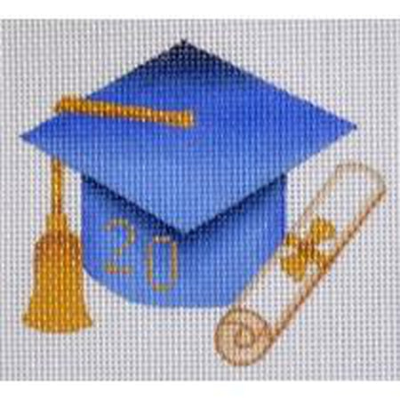 Graduation Cap Needlepoint Ornament Canvas - KC Needlepoint