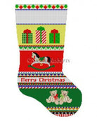 Bold Stripe Rocking Horse Stocking Canvas - KC Needlepoint