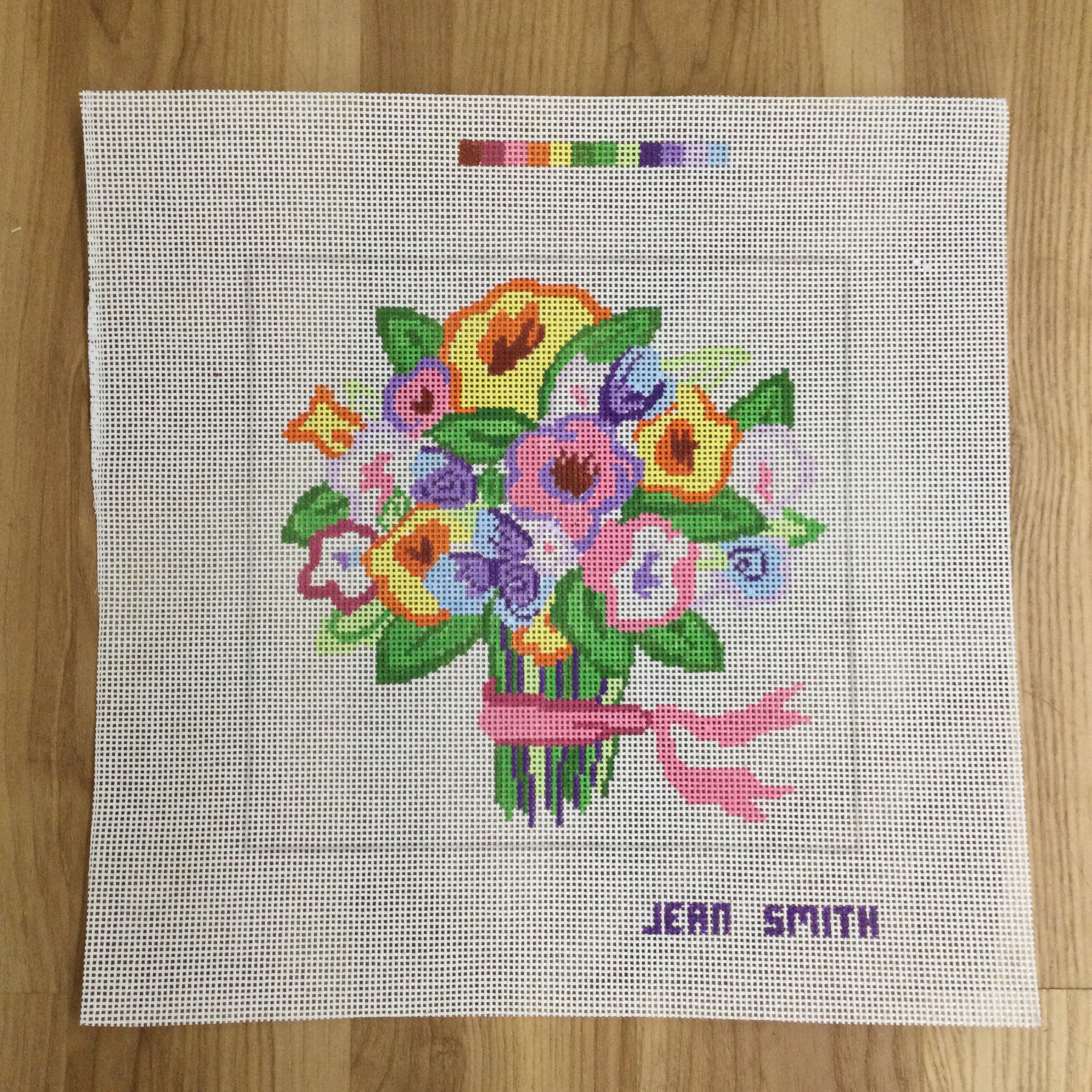 Petite Bunch #10 Flower Canvas - KC Needlepoint