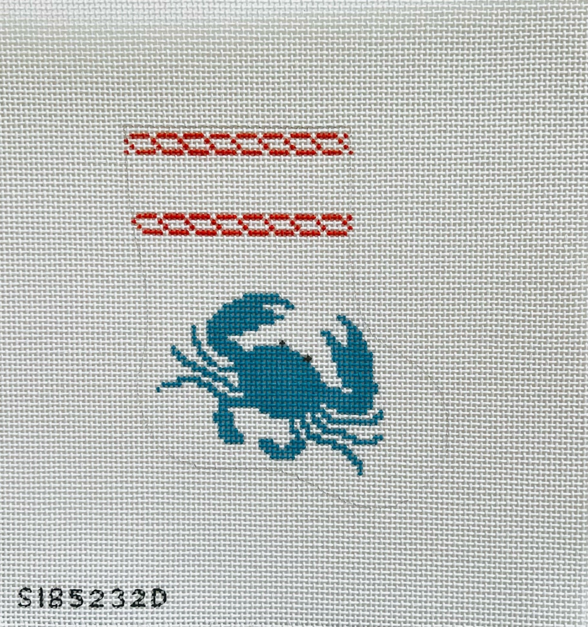 Crab Mini Sock Canvas - KC Needlepoint