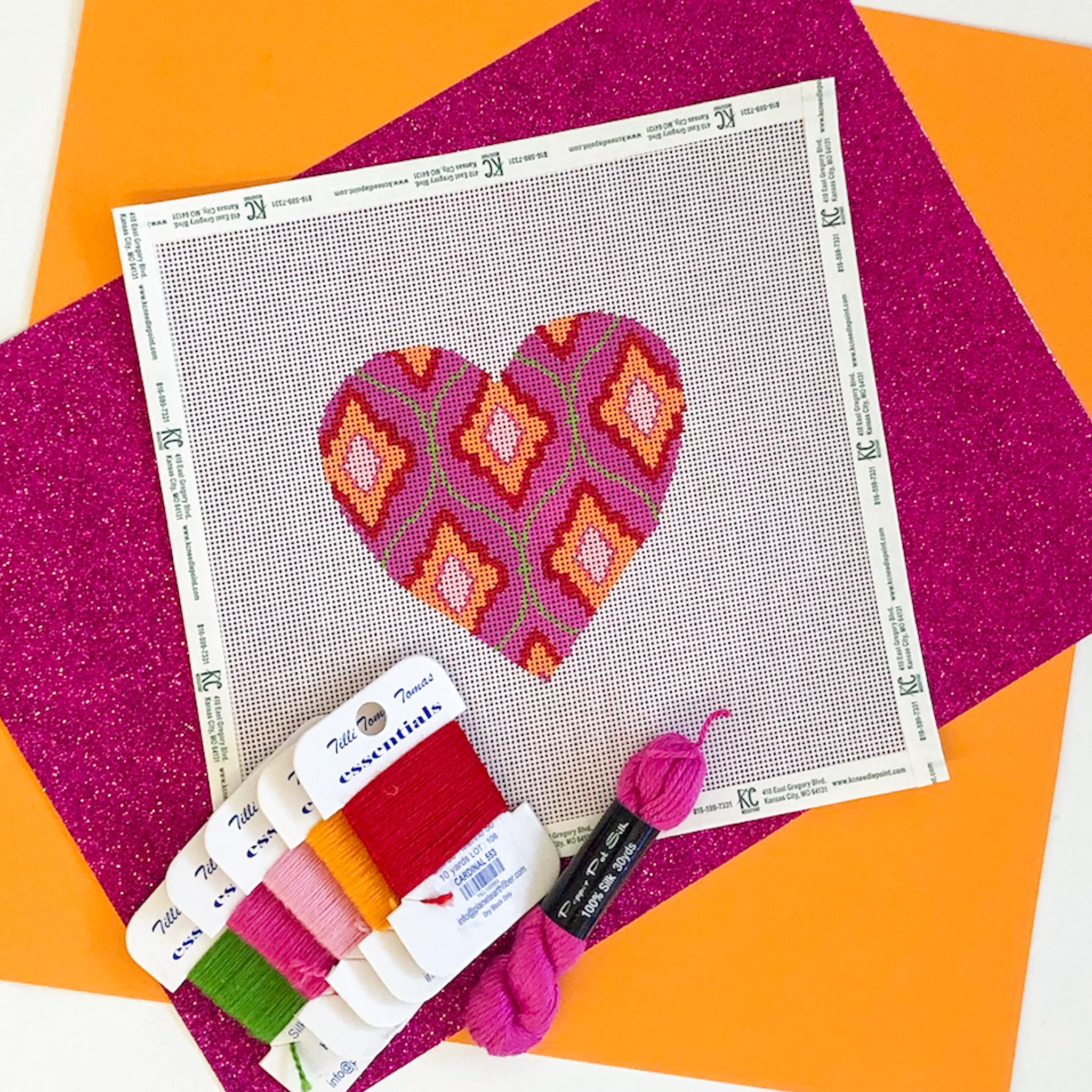 Bargello Heart Kit - KC Needlepoint