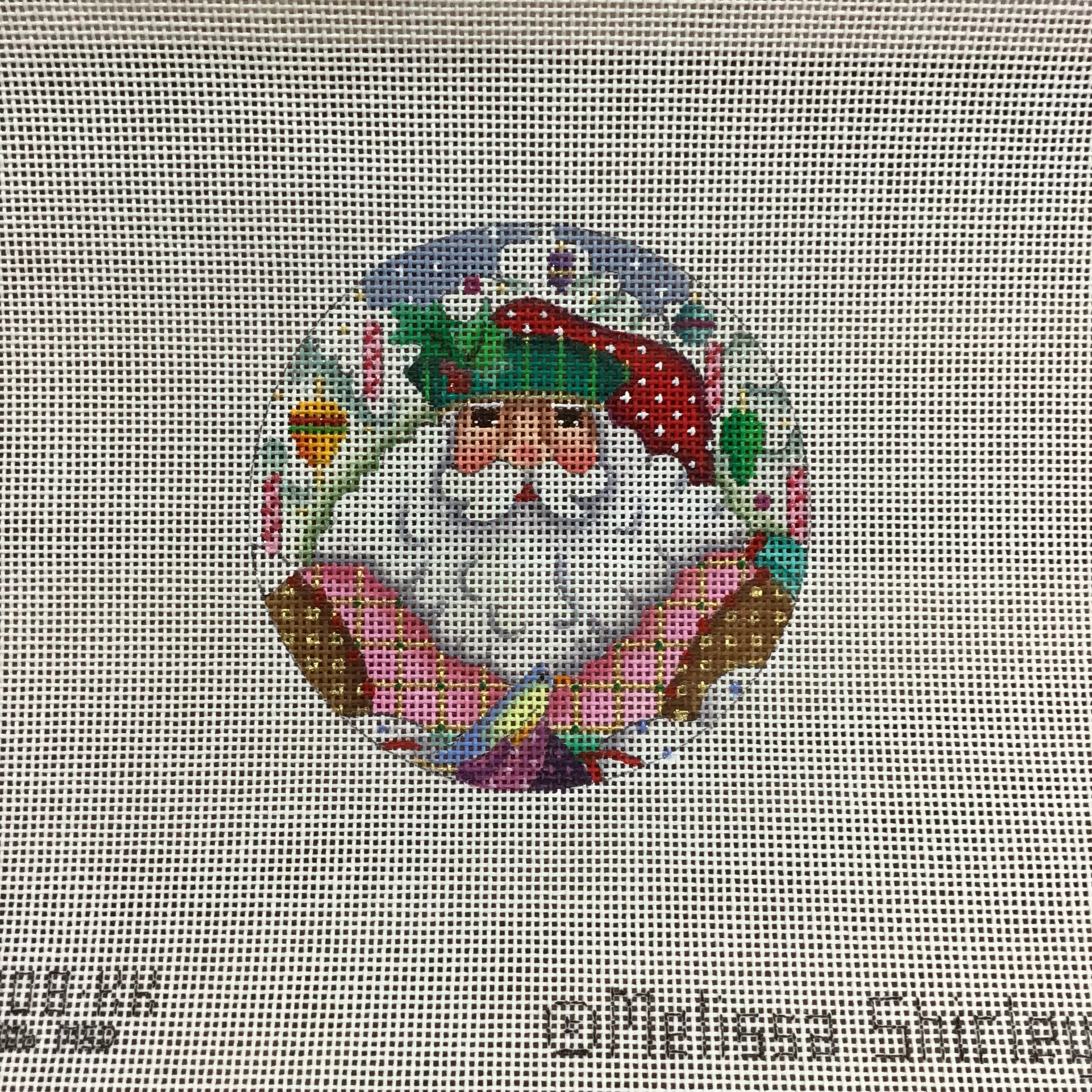 Peppermint Stick Santa Canvas - KC Needlepoint